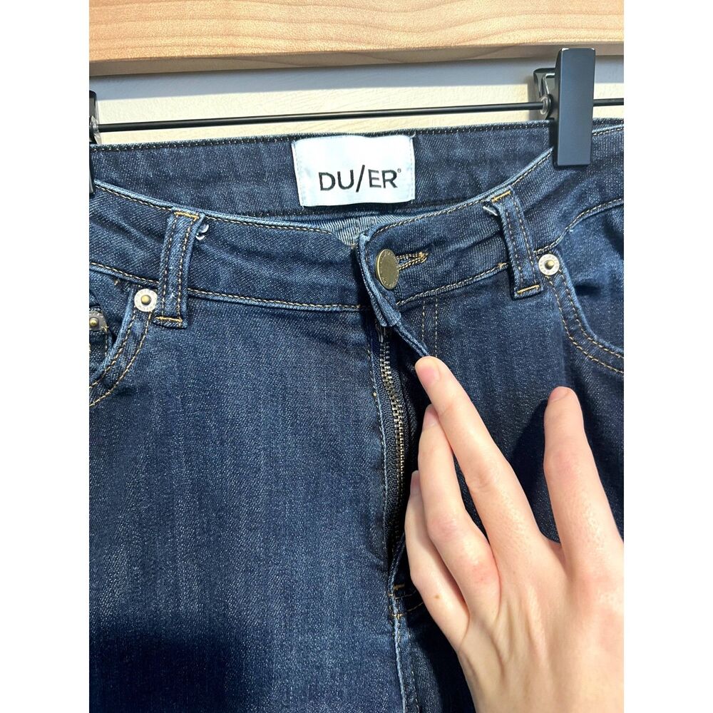 DU/ER Performance Denim Mid Rise Slim Straight in Dark Stone Women's Size 30x32 - Picture 11 of 14